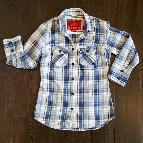 Superdry Tops - Superdry Fitted Plaid Shirt